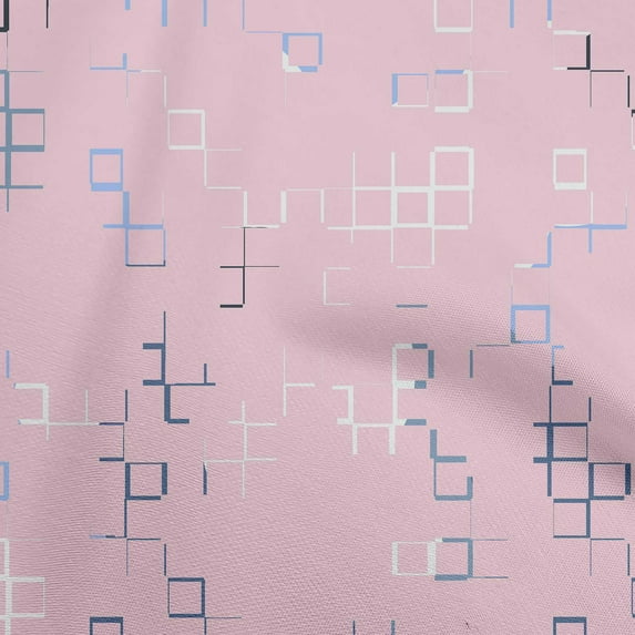 oneOone Cotton Poplin Light Pink Fabric Geometric Craft Projects Decor Fabric Printed By The Yard 56 Inch Wide