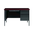 thumbnail image 5 of Hirsh 24x45 Right Hand Single Pedestal Metal Desk Charcoal/Mahogany, 5 of 6