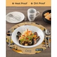thumbnail image 3 of 13 Inch Round Placemats Set of 4, Construction Truck Non Slip Heat Insulation PP Table Mats, Cartoon Grips and Bulldozers Turmeric Washable Place Mats for Kitchen Dining Party Table Decor, 3 of 7