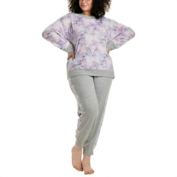 Splendid Women's PLUS Ultra Soft PJ Floral Print 2-Piece Sllepwear Lounge Pajama Sleep Set