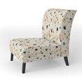 thumbnail image 3 of Designart "Splendid Rustic Pois" Chaise d'Appoint Rembourrée à Pois Noirs - Fauteuil Moderne pour Chambre, 3 of 7