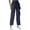 Navy, variant on aidice Cargo Pants Women High Waisted Outdoor Loose Casual Cropped Drawstring Workout Pants with Pockets