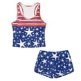 thumbnail image 4 of Xoenoiee Star American Flag Print Girls Swimsuit 2 Piece Girls Tankini Swimsuit Lightweight Teen Bathing Suit Padded Modest Swimwear with Bottoms, 14-15 Years, 4 of 7