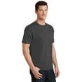 thumbnail image 4 of Port & Co Adult Male Men Plain Short Sleeves T-Shirt Charcoal Medium, 4 of 6
