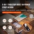 thumbnail image 2 of KFFKFF Rustic Side Table, Bedside Unit with Power Hub, Triple Layered Stand with Storage Cupboard and Single Compartment, Auxiliary Table with USB Connectors and Power Sockets, 2 of 9
