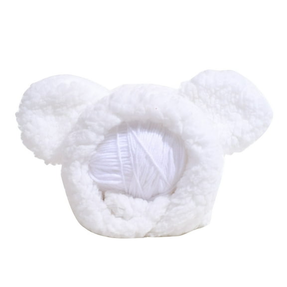 UNTERING Bear Ear Shape Hat for Cat Dress up Funny Costume Pet Hat Christmas Cosplay Warm Headwear Dogs Cat Accessories