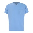 thumbnail image 4 of Camisetas Prolriy para hombre, primavera y verano, informales, cuello en V, lisas, de manga corta, blusa, azul, talla 2XL, 4 of 8