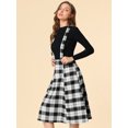 thumbnail image 2 of INSPIRE CHIC Falda Midi Con Tirantes Y Tartán A Cuadros Vintage Para Mujer Negro blanco S, 2 of 6
