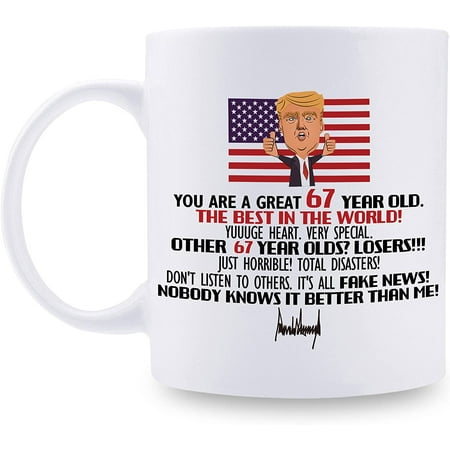 

Trump 67th Birthday Gifts for Women Men - Trump 67th Birthday Mug for Grandma Grandpa Mom Dad Wife Brother Sister Husband Friends Coworkers - 11 oz Coffee Mug (67th Birthday Gift)