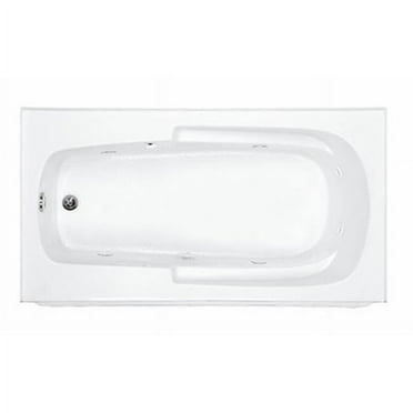 Integral Skirted 60 x 32 in. Whirlpool Bathtub With End Drain- White Finish