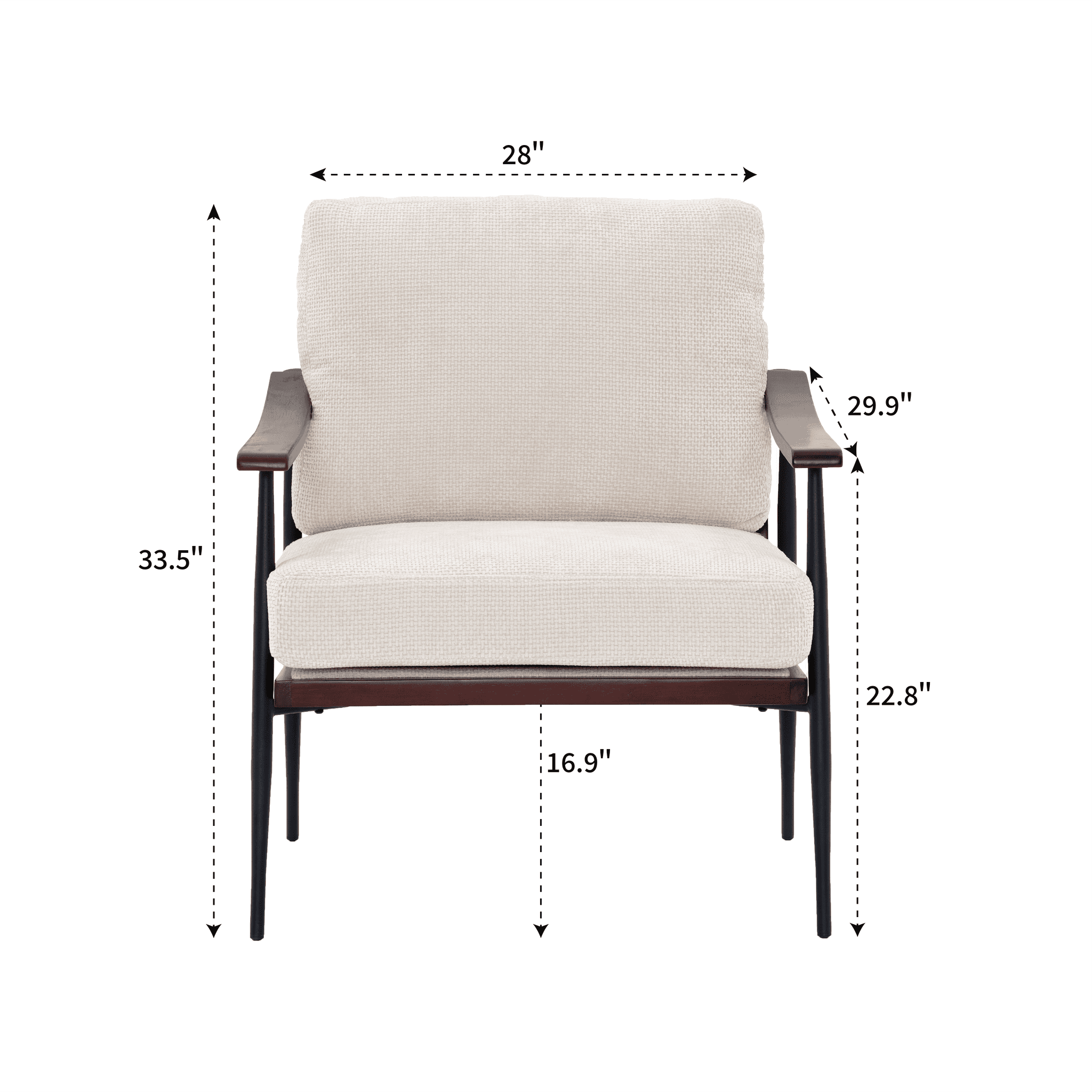 Howcool Sling Accent Chair, Comfy Vanity Chair with Removable Cushion and Storage Bag for Living Room, Bedroom, Office