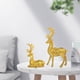 thumbnail image 4 of Elk elegante estatua flores decorativo ornamento coleccionable figurilla escultura pequeña sala encimera encimera oficina oficina navidad decoración Oro Macarena Estatuilla de animales, 4 of 8