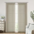 thumbnail image 2 of Sand Pinch Pleated Semi Sheer Curtains Textured Linen Blended Light Filtering Window Curtains 120 inch for Living Room Bedroom Patio Pinch Pleat Drapes with Hooks 10FT 60" Wx120 Lx1, 2 of 15