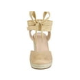 thumbnail image 5 of BLISSFUL STEP Women's Shoes Espadrille Wedge High Heel Round Toe Sandals Beige 7, 5 of 7