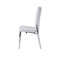 thumbnail image 2 of Metal Dining Chair, Vegan Faux Leather, Set of 2, White, Chrome- Saltoro Sherpi, 2 of 5