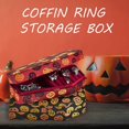 thumbnail image 2 of Halloween Coffin Shaped Ring Box Velvets Wedding Rings Holder for Jewelry Collectors and Enthusiasts Accessory Case skull white, 2 of 5