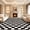 Checkered Black & White, variant on UNTIMATY 8'x10' Area Rugs for Living Room, Large Shag Fluffy Rug Checkered Carpet, Beige & White