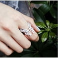 thumbnail image 5 of Womens Angel Wing Ring Alloy Electroplated Gemstone Inlaid Elegant Fashion Jewelry Gift For Her Rose Gold Tone Luxe, 5 of 11