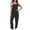 Black, variant on Womens Jumpsuits Elegant Sleeveless Boho Wide Leg Spaghetti Strap One Piece Jumpsuits Baggy Overalls Crew Neck Going Out Date Night Womens Rompers For Summer XXXL
