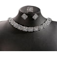 thumbnail image 3 of Vintage Ethnic Indian Jewellery Set for Women Traditional Bollywood Oxidized Choker Necklace Crystal Stud Earring Open Ring Cubic Zirconia Bohemian Daily Wear Parties Wedding Jewelry Xmas, 3 of 4