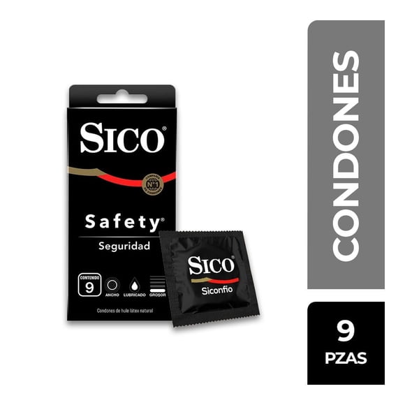 Condones Sico Safety seguridad 9 pzas