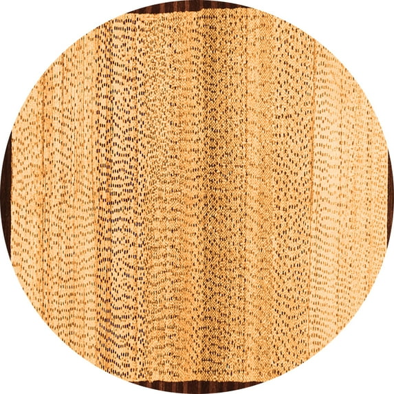 Ahgly Company Indoor Round Solid Orange Modern Area Rugs, 5' Round