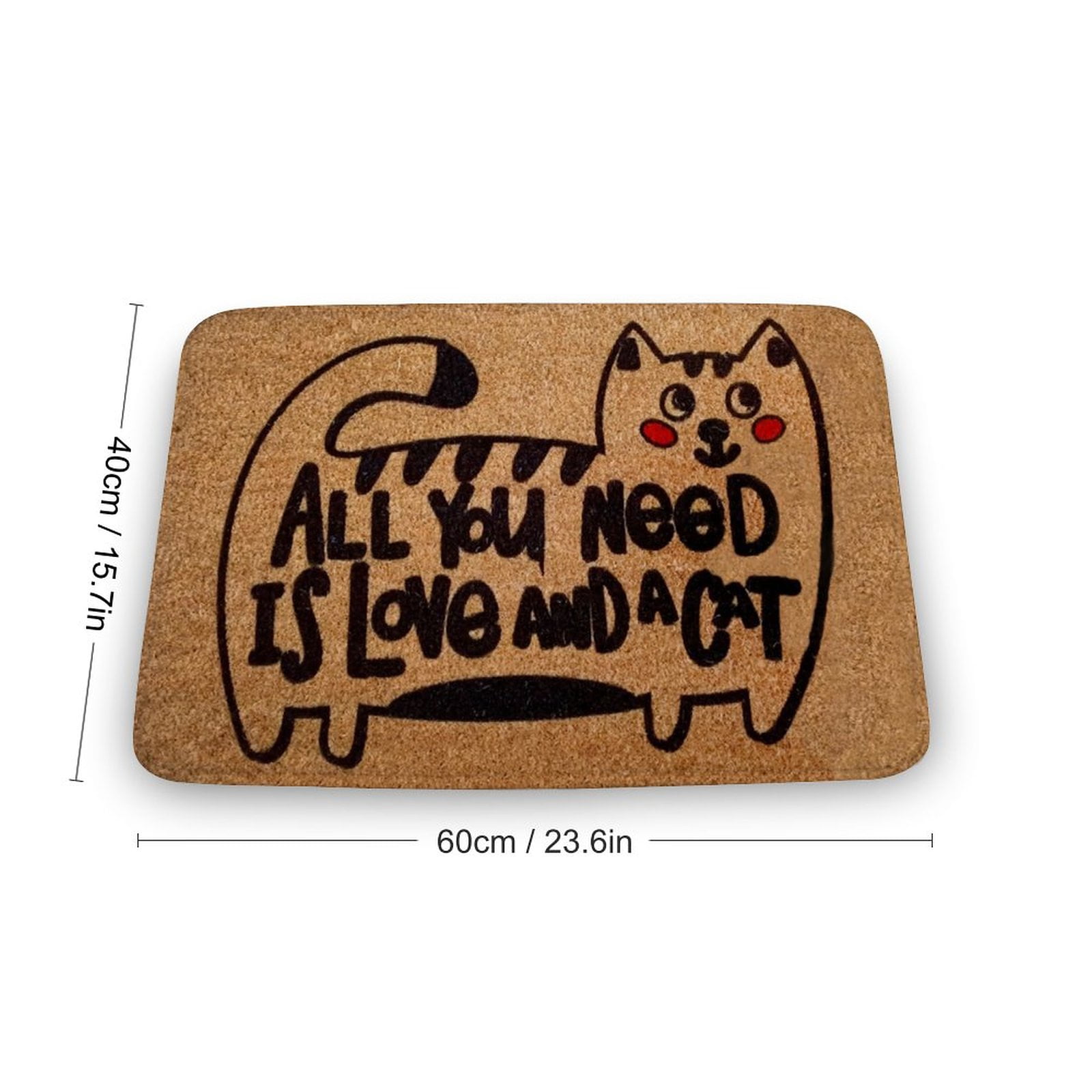 All You Need İs Love And A Cat, Cat Doormat, Cat Outdoor Rug, Cat Love, Home Gift, Wedding Gift, Home Decor, Welcome Mat,Indoor Doormat,Front Back Door Mat 17”x30”