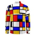 thumbnail image 4 of Multi Geometric Print Casual Shirt Men Art Mondrian Style Streetwear Shirt Autumn Vintage Blouse Long Sleeve Design Oversized Cl, 4 of 6