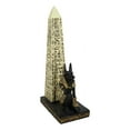 thumbnail image 6 of Egyptian Jackal Dog Deity Anubis Kneeling Hieroglyphic Obelisk Incense Burner, 6 of 10
