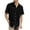 Black, variant on WREESH Men's Linen Button Down Shirts Short Sleeve Solid Color Cotton Linen Casual Shirt with Foldable Collar White