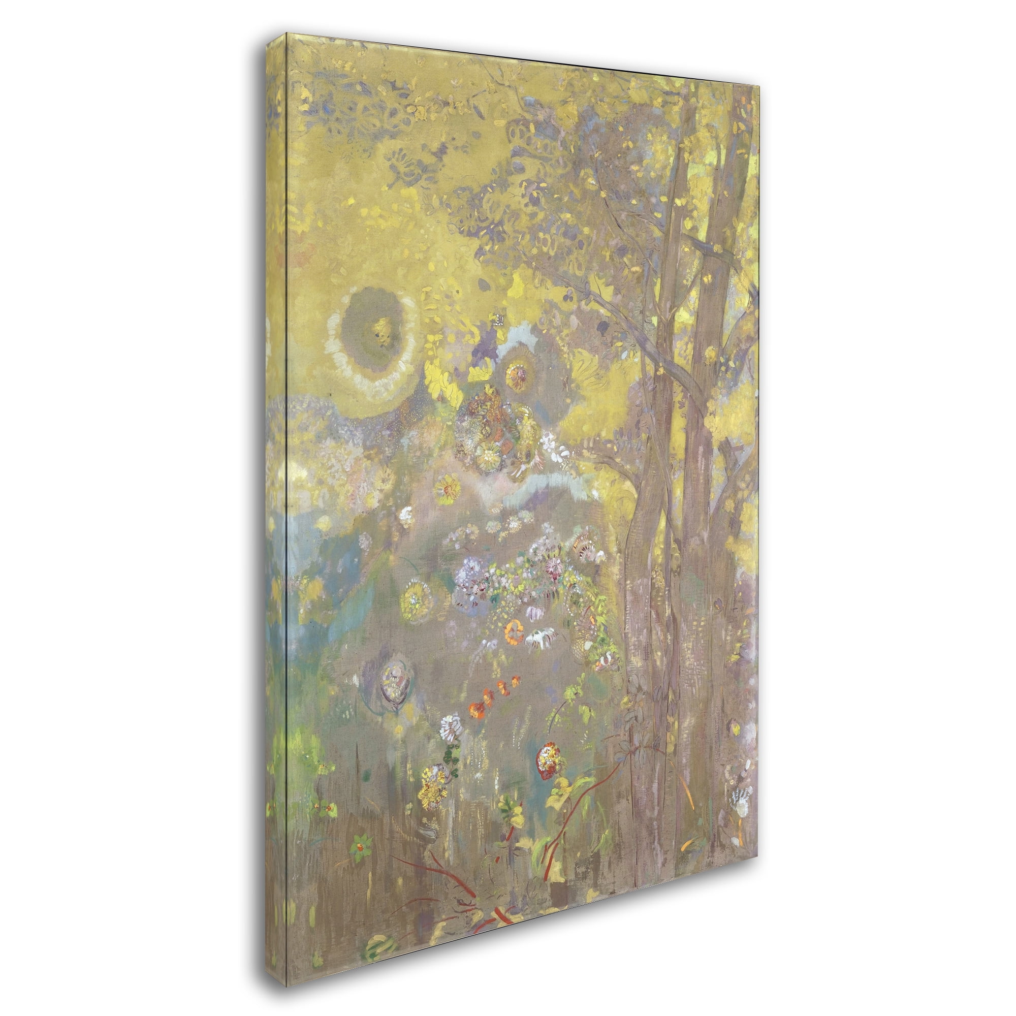 Odilon Redon 'Trees On A Yellow Background' Canvas Art