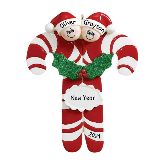 Ornaments by Elves Personalized Couple Candy Cane Ornaments for Christmas Tree Decorations 2024