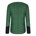 thumbnail image 4 of tklpehg Long Sleeve Tee Shirts for Womens Baggy Comfortable Blouses Pullover Tops Trendy Solid Color Fold Buttons V-Neck Long Sleeve Tunic Tops Fall Tops Leisure Green XL, 4 of 5