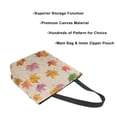 thumbnail image 3 of Open Top Canvas Tote Bag with Zipper Reusable Shopping Bag 13.5x15" Roomy Carryall Colored Autumn Leaves, 3 of 9