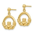 thumbnail image 2 of Primal Gold 14 Karat Yellow Gold Dangling Claddagh Post Earrings, 2 of 4