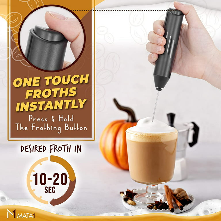 Milk Frother Handheld for Coffee (Foam Maker) Electric Whisk Drink