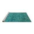 thumbnail image 2 of Ahgly Company Machine Washable Indoor Square Oriental Turquoise Blue Industrial Area Rugs, 8' Square, 2 of 4