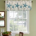 thumbnail image 6 of 2 Pack Nautical Teal Starfish Valance for Window Ocean Corals Compass Retro Brown Map Kitchen Valance Rod Pocket Short Curtain Topper Decorative Window Treatment for Living Room Bedroom 42"x18", 6 of 9