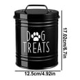 thumbnail image 3 of Small Dog Treat Container Airtight - 6" Tall X 4.9" Round Black Dog Treat Jar For Kitchen Counter - Rustic Treat Storage Canister For Dogs, Cats, Small Animals - Gifts For Pet Owners, 3 of 7