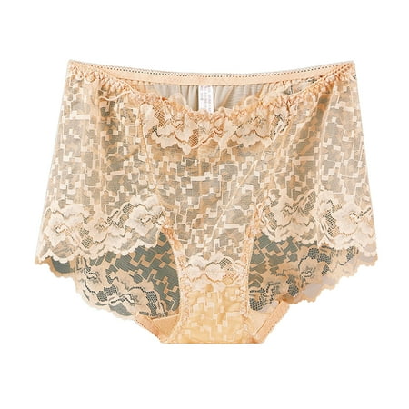 

Hunpta Underwear Women Ladies Waist High Waist Lace Mesh Sexy Waist Slim Thin Underwear