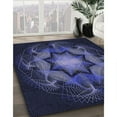 thumbnail image 2 of Ahgly Company Indoor Square Patterned Night Blue Area Rugs, 3' Square, 2 of 6