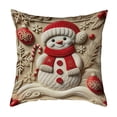 thumbnail image 1 of Funda de cojín navideña de 18 x 18 pulgadas con renos de Papá Noel y cremallera oculta, funda de cojín con árbol y muñeco de nieve, 1 of 7