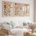 thumbnail image 3 of Pink Boho Floral Wall Art Vintage Nursery Wildflower Canvas Wall Decor Watercolor Flower Prints Pink Botanical Poster Butterfly Pictures Gold Floral Painting for Bedroom, 3 of 6