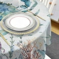 thumbnail image 4 of Crab Coastal Round Tablecloth 60 Inch - Waterproof Fabric Table Cloth Protector, Summer Beach Coral Nautical Seaside Tablecloths Washable Table Cover for Kitchen Banquet Coffee Table Party, 4 of 6