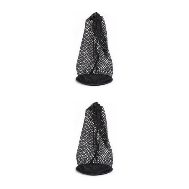 Wosthever Bolsa de malla Bolsa de almacenamiento Saco de red Gran capacidad Mano de obra fina Práctico organizador de bolas Suministros de golf Medio 2piezas