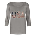 thumbnail image 4 of HOMBOM 3/4 Sleeve Shirts for Women 4th of July Patriotic USA Print Casual Crew Neck Young Womens T Shirts, 4 of 5