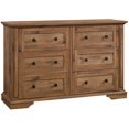 thumbnail image 1 of Sauder Nouvelle Grange Commode Double 6 Tiroirs en Chêne Vintage, 1 of 9