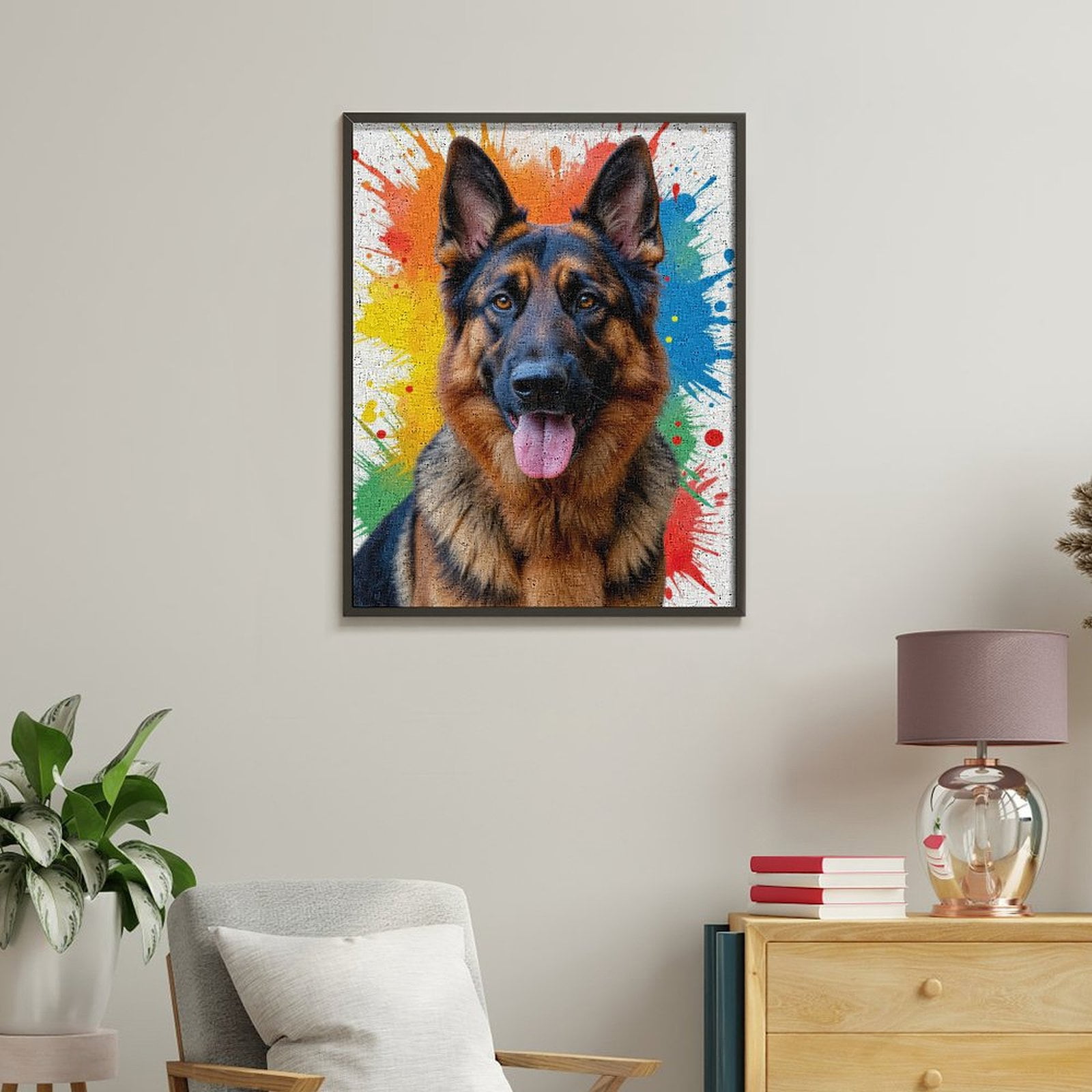 Paint By Numbers Kit for Adults Beginner - DIY Dog Vibrant Colors Art Background Canvas Painting Kits for Adults, Frameless Paint By Number for Adults for Home Wall Decor 16x20 Inch