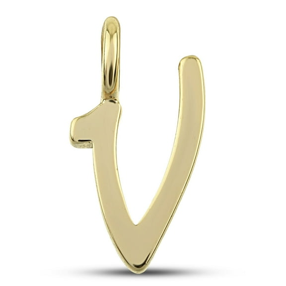 Initial Letter Charms - Yellow Gold Plated V Letter - Mini Alphabet Charms for Bracelet, Necklace - Small Pendants for Custom Jewelry - Name Charms Gift for Women