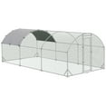 thumbnail image 2 of PawHut Metal Chicken Coop Walk-in Enclosure with Cover 9.2' x 18.7' x 6.5', 2 of 9